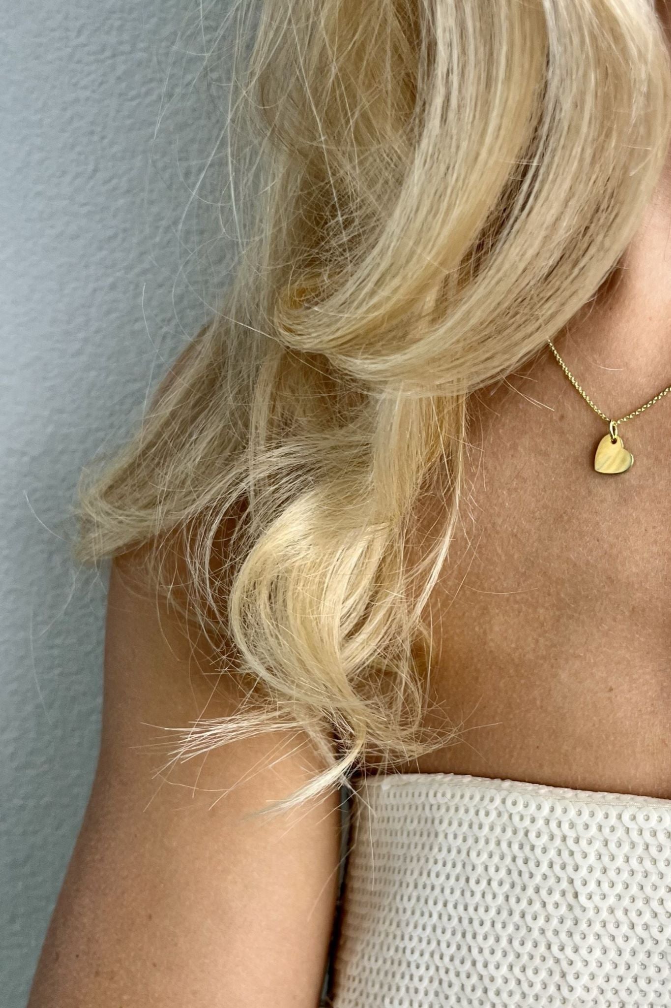 LOVE I KETTE 8K GOLD Kurz, filigran mit Herz in 10 mm